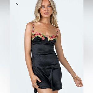 Kenzie Mini Dress Black Princess Polly Size 4!